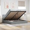 VidaXL Ottoman Bed Frame with Light Grey Mattress 200x200 Cm Fabric 3311401