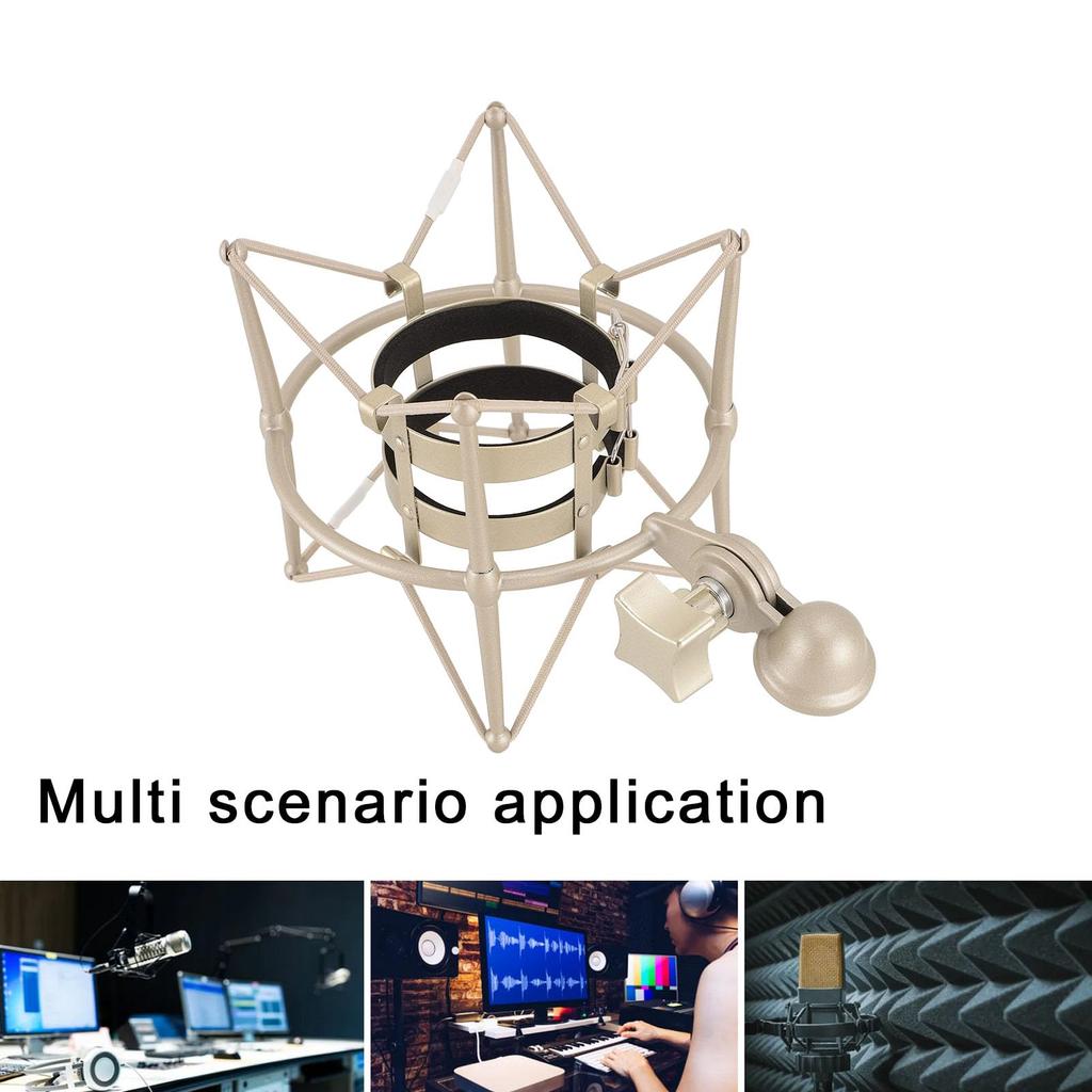 60mm Microphone Shock Mount, High Sound-Isolating Microphone Clip Holder Mount, Anti-Vibration Microphone Shock Mount for Broadcast and Recording