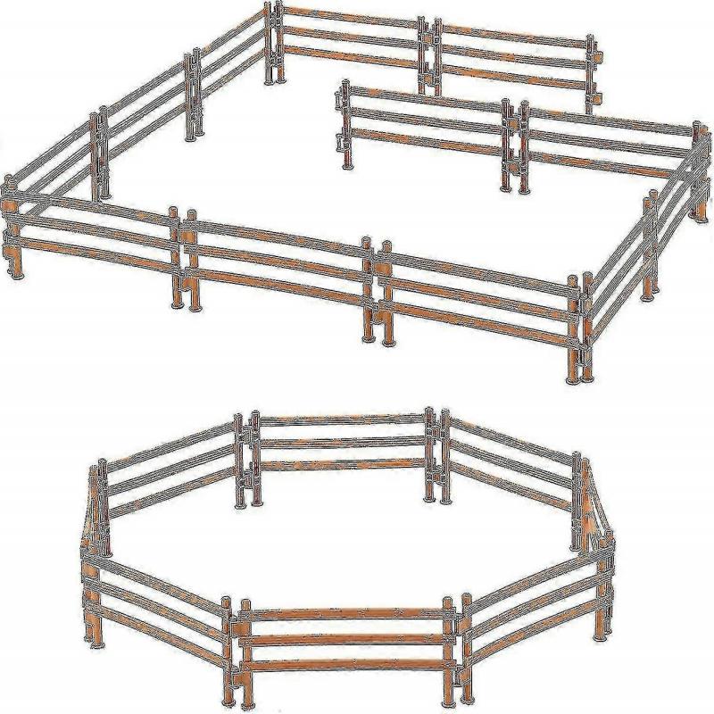 Plastic Farm Fence Toy Set 40Pcs for Horse Corral Barn Paddock Playset