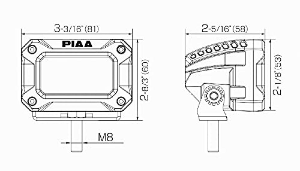 PIAA Lampă Retrofit LED SPOT Distribuție Lumină 5600K 2 Bucăți IPX7 Compatibil DKCL203 [2000LIGHT PODS] 12V/9.2W