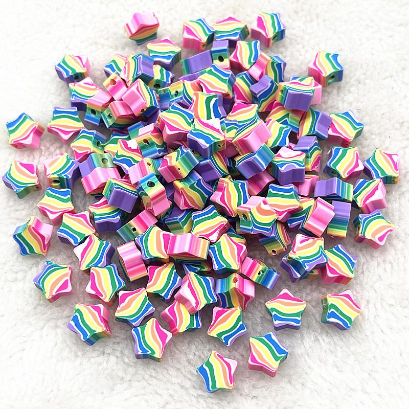 30pcs 10mm Heart Shape Fruit Beads Polymer Clay Beads Spacer Loose Beads for Jewelry Making DIY Bracelet Earring