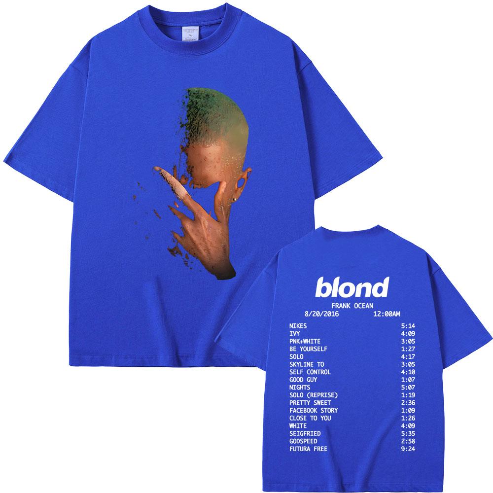 Rapper Frank Fashion Vintage Graphic T-shirts Men Women Ocean Hip Hop Trend T Shirts Blond Oversized T-shirt Man Cotton Tshirt
