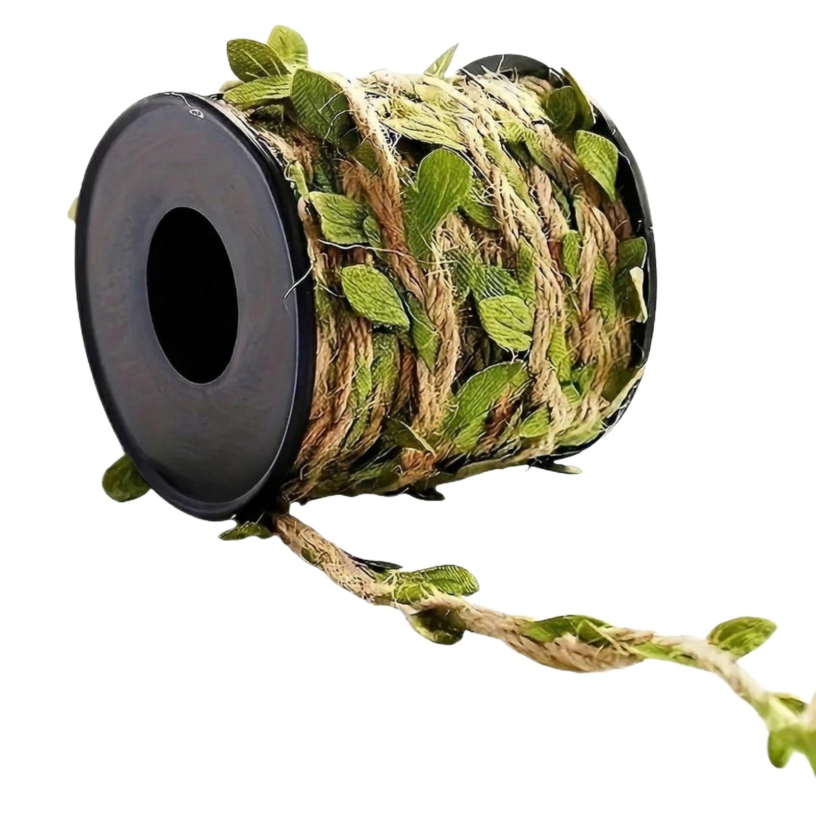 

1 Roll (10 метров) Натуральная джутовая пеньковая веревка, сверхпрочная, с зеленой и геологической текстурой One Size коричневый