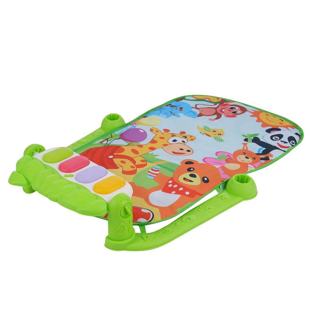Baby Piano Play Mat, Kick & Play Baby Activity Gym, Musical Tummy Time Mat with 5 Colorful Hanging Toys, Baby