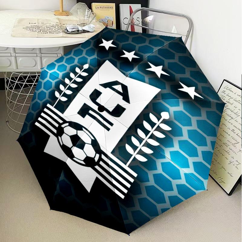 1PC Uruguay National Football Printed Umbrella Folding Umbrella, Automatic Umbrella 8-Frame for Travel, Camping Fan Gifts Christmas Gifts