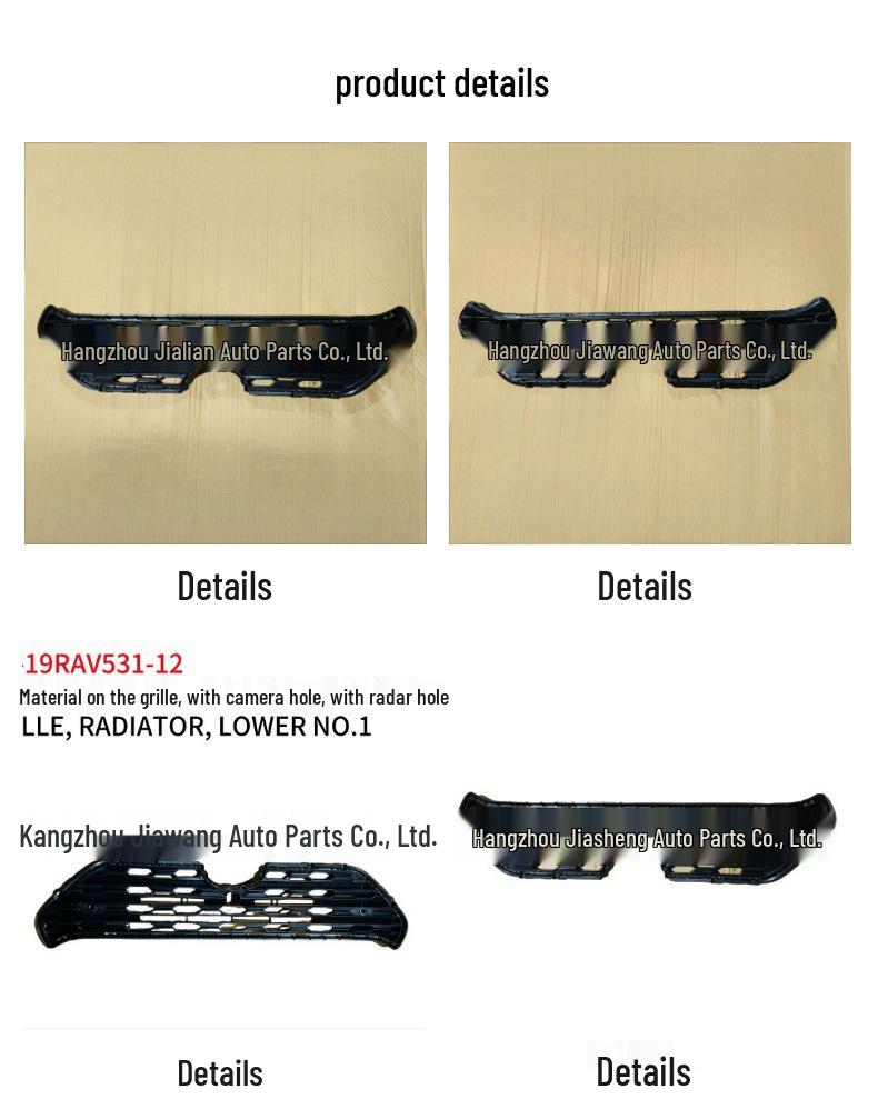 2019 Toyota RAV4 Front Bumper Grille Material with Camera and Radar Holes, 53112-0R