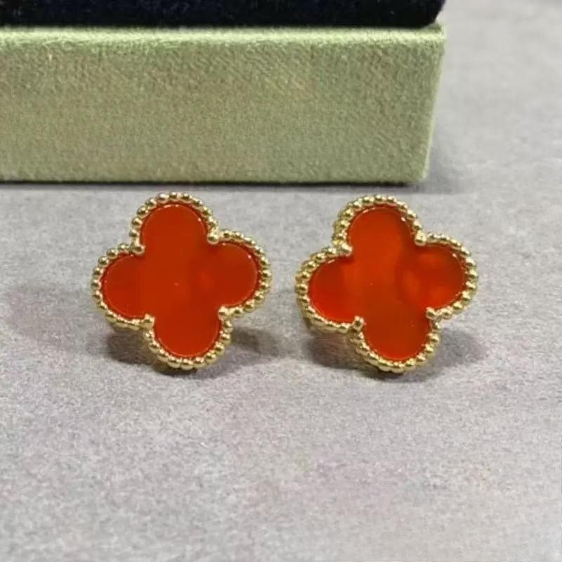 

Высококачественные серьги «Счастливый четырехлистный клевер» Агат Белый Перламутр Серьги-пусеты Темперамент Всепогодные серьги