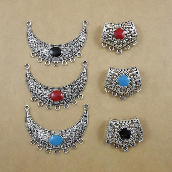 

Набор ожерелья, серег и браслета из тибетского серебряного сплава с луной - Этнические DIY аксессуары Blue Moon