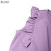 ZANZEA Women Casual Round Neck Sleeveless Long Dress
