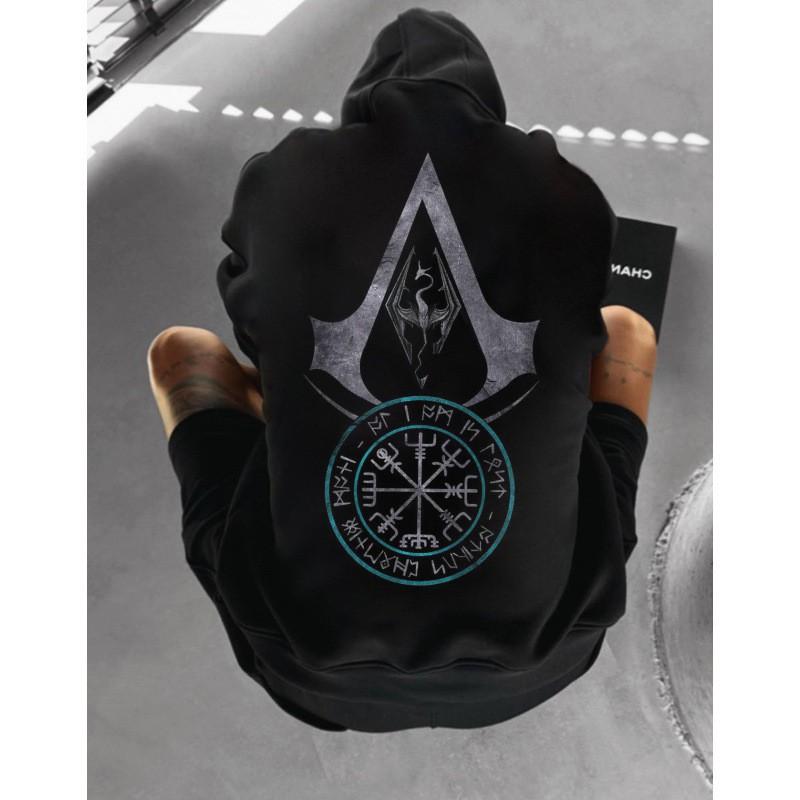 Unisex Hooded Sweatshirt Digital Print Streetwear Loose Fit Winter Casual Long Sleeve Pullover Teens Adults