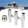 3 Tube Fishing Rod Holder Rack Stainless Steel Marine Yacht Boat Hardware Accessory