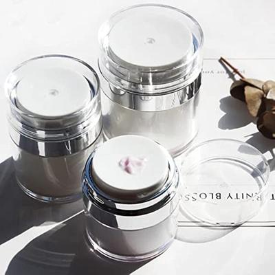 Airless Pump Jar Bottle Cream Refillable Cans Vacuum Bottle Press Jar Acrylic Airless Pump Cosmetic Containers Jars Refillable Face Lotion Box