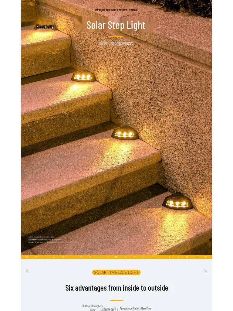 Solar Outdoor Pathway and Stair Lights for Garden Decoration