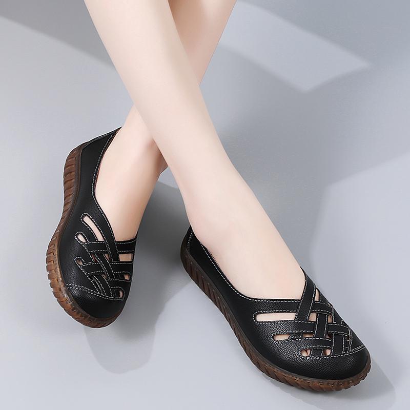 Women Flat Shoes 2025 New Breathable Leather Shoes For Women Loafers Soft Leather Flats Shoes Female Casual Zapatos Para Mujeres