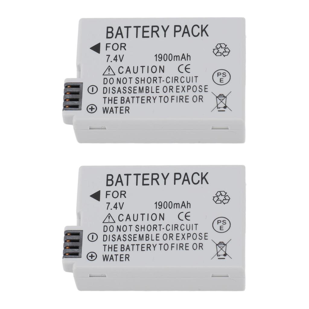 2Pcs LP E8 Camera Battery 7.4V 1900mAh Camera Battery Replacement for T3i T2i T4i T5i 600D 550D 650D