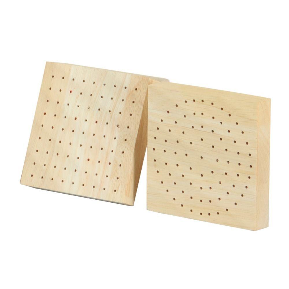 2Pcs Square Wooden Polishing Head Storage Board Save Space Nail Tools Storage Stand  Manicure Tools