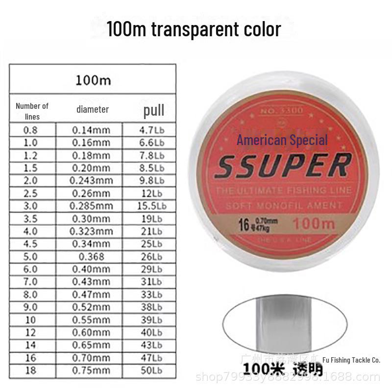 

Надтовста Велика Рибальська Ліска, 500м Синя для Осетра, Морська Вудка, Доступна в Розмірах 12, 14, 16, 18 nylon thread; No. 5