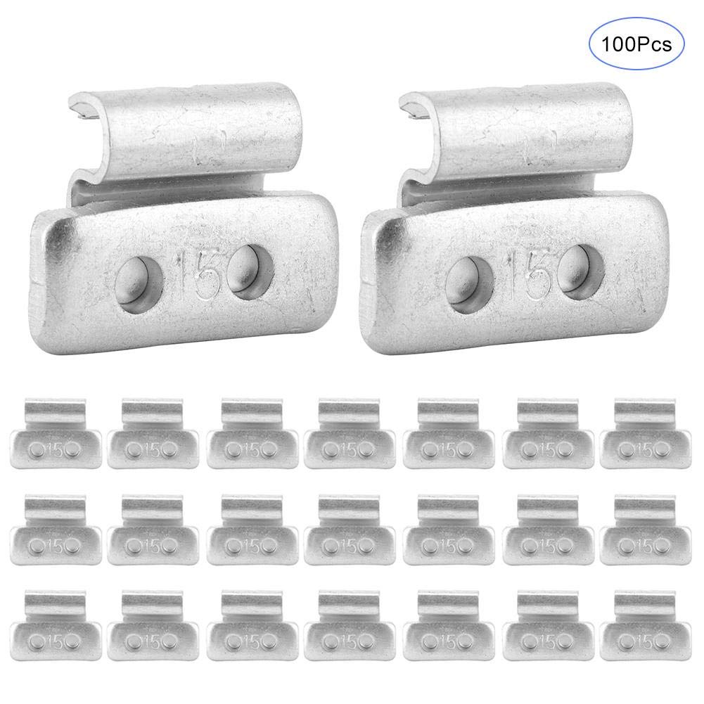 Tire Wheel Balancing Weights, Qiilu Wheel Weight Balance Clipon, 15g/0.53oz 100pcs P Style Wheel