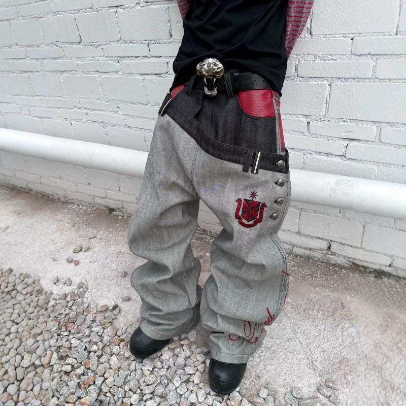 Mens Wide Leg Straight Cut Denim