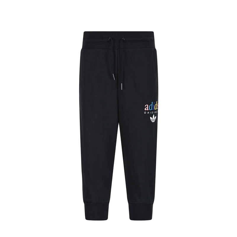 Adidas Originals Trefoil Logo Letter Print Lace-Up Sports Pants Women Pants Black AY6602