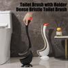 Toilet Brush Dense PP Bristles Curved Long Handle Swan Shape Bathroom Brush with Leak-Proof