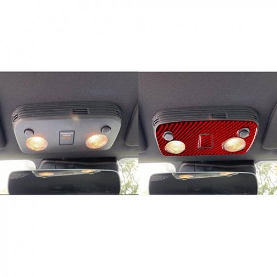 2Pcs Red Carbon Fiber Inner Reading Light Lamp Panel Trim For Ford Mustang 05-09