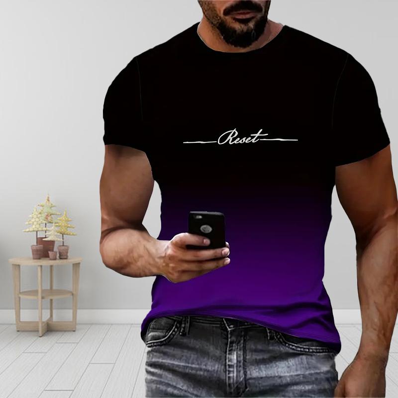 

Новая летняя мужская модная футболка с принтом в два тона и градиентом 8XL фиолетовый