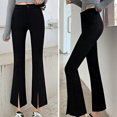 Thin Bell-bottom Pants for Women's Stretch Suit Pants for Summer Slit Flared Pants Slim and Slim Trousers Casual Pants