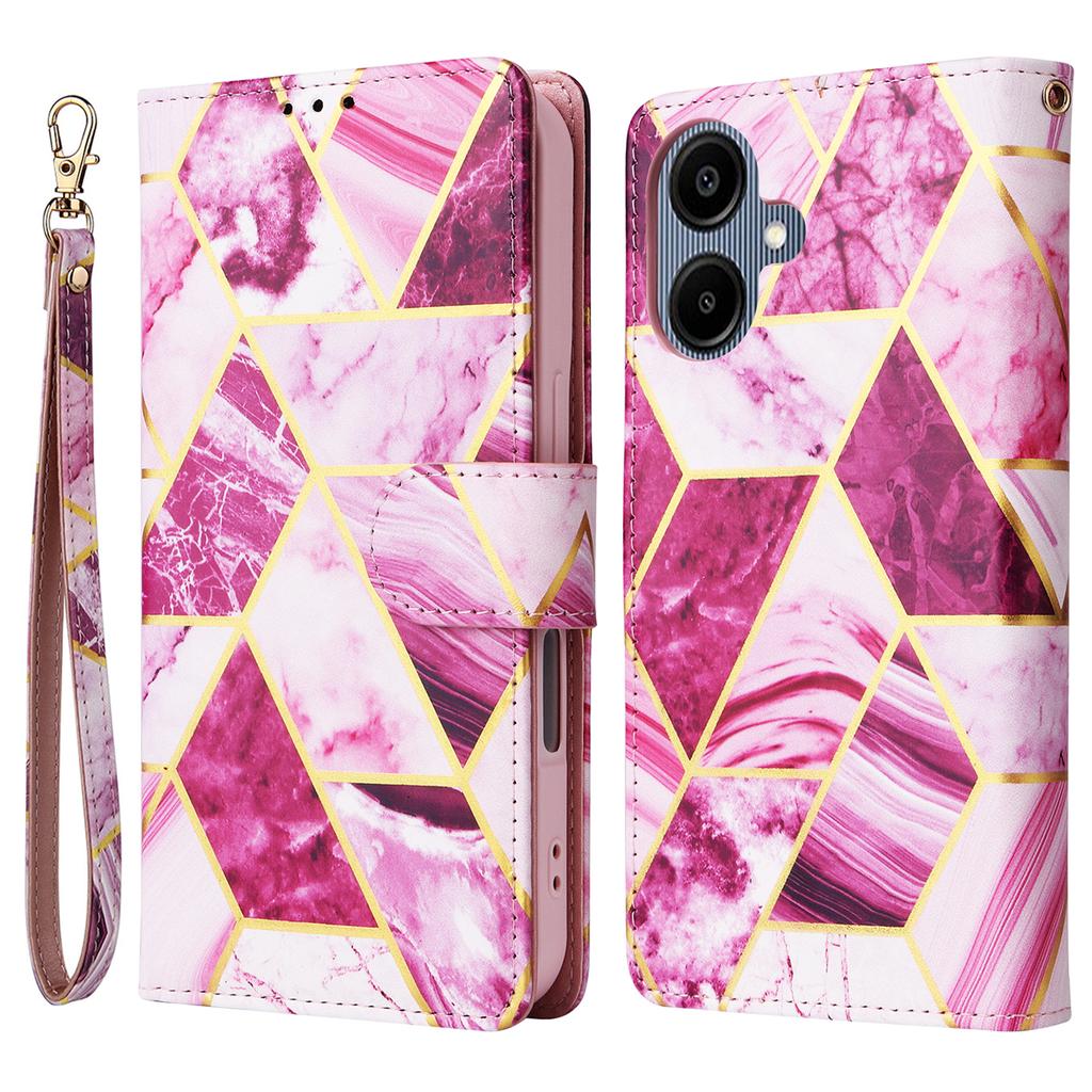 For Samsung Galaxy A06 4G Case Lacquered Marble Pattern Leather Phone Cover