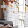 Maple Leaf Farmhouse Retro Wood Grain Tulle Curtain for Living Room Kitchen Bedroom Sheer Tulle for Cafe Hotel Modern Home Decor
