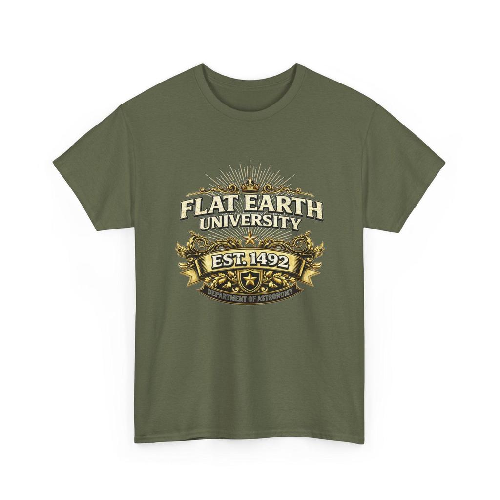 Flat Earth University Crest T-Shirt | Est. 1492, Department of Astronomy
