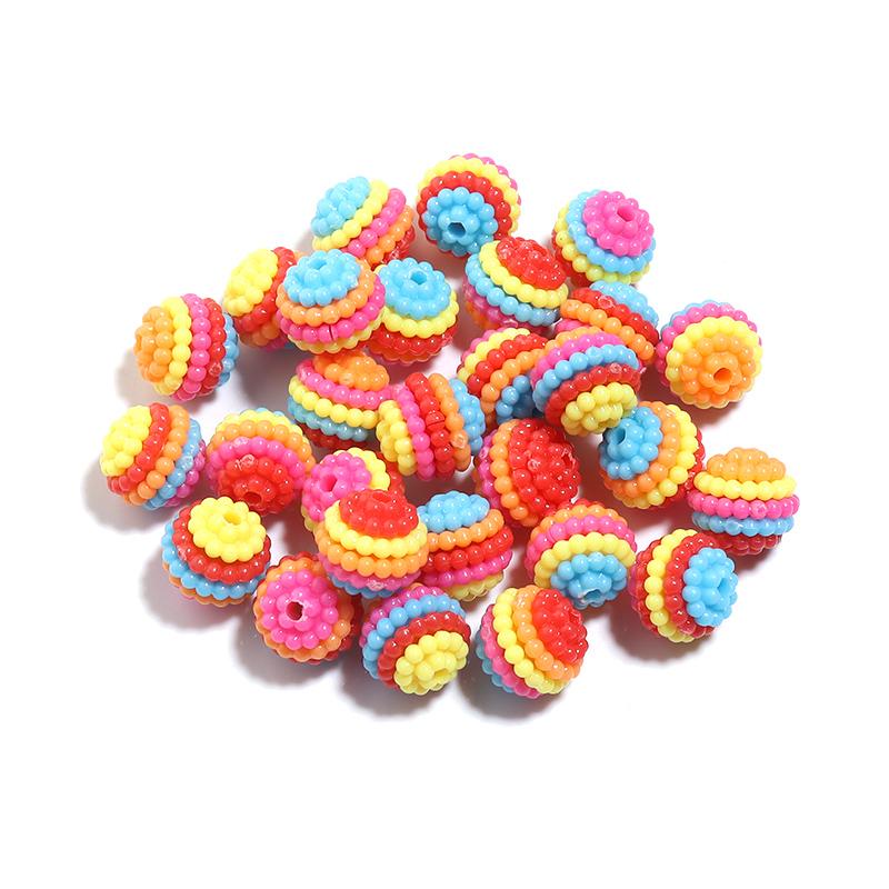 

100pcs Colorful Bayberry Beads Round Loose Spacer Beads Fit Europe Beads For Jewelry Making DIY Earrings Bracelet Wholesale