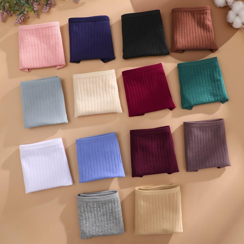 Damskie Bezszwowe Bawełniane Majtki w Paski Seksowne Niskiej Talii Jednokolorowe Majtki Miękkie Oddychające Majtki Wygodna Bielizna