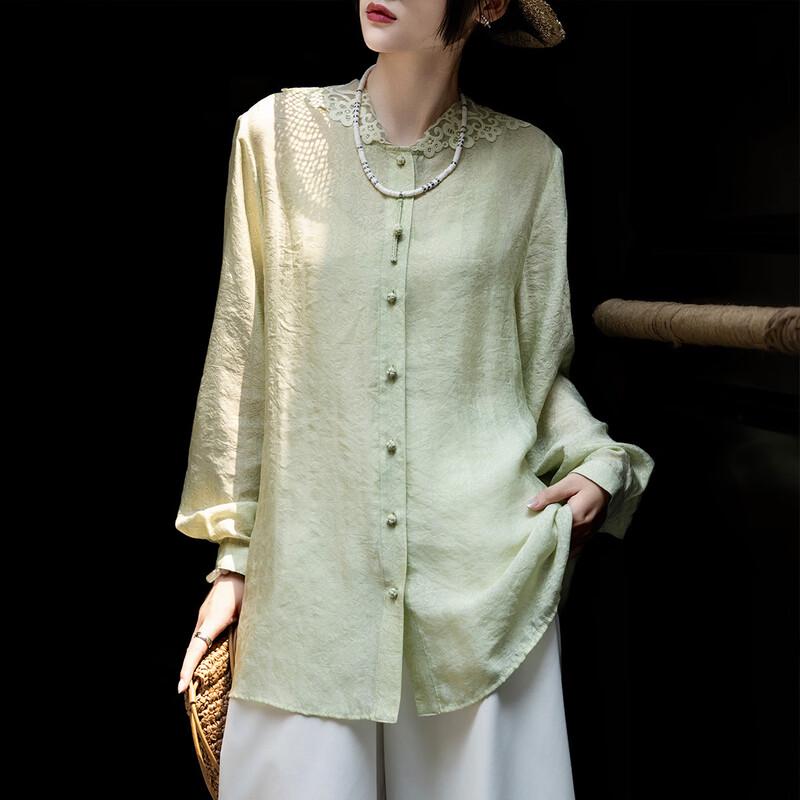 Women s Fashion Jacquard Embroidered Mesh Hooded Jacket XL зелёный