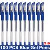 10/100 PCS Roise Retractable Gel Pens Set Black/Red/Blue Ink Ballpoint for Writing Refills Office School Supplies Stationery