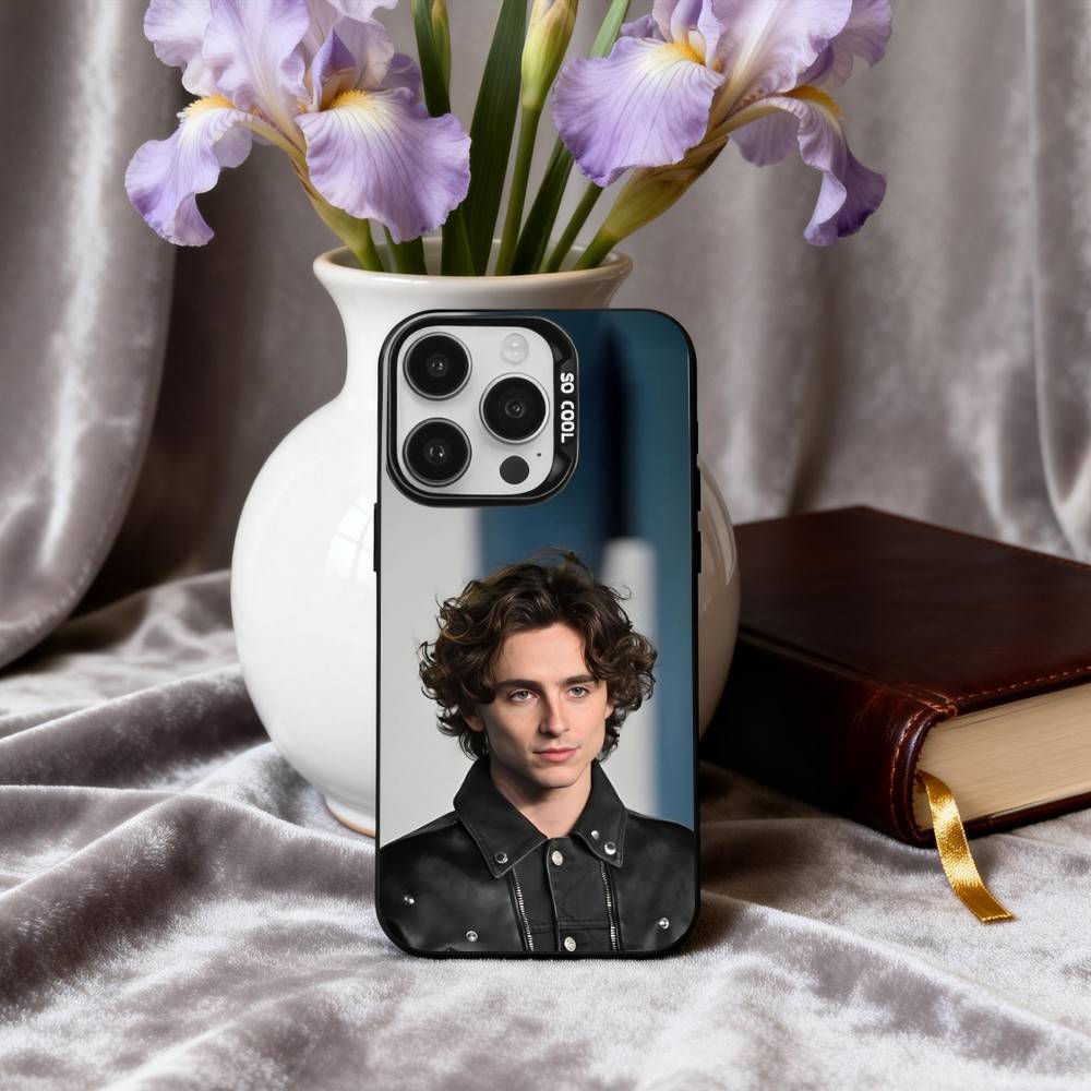 T-Timothee C-ChalametS Phone Case For iPhone17,16,15,14,13,12,11 Plus,Pro Max Black Candy silver phone case