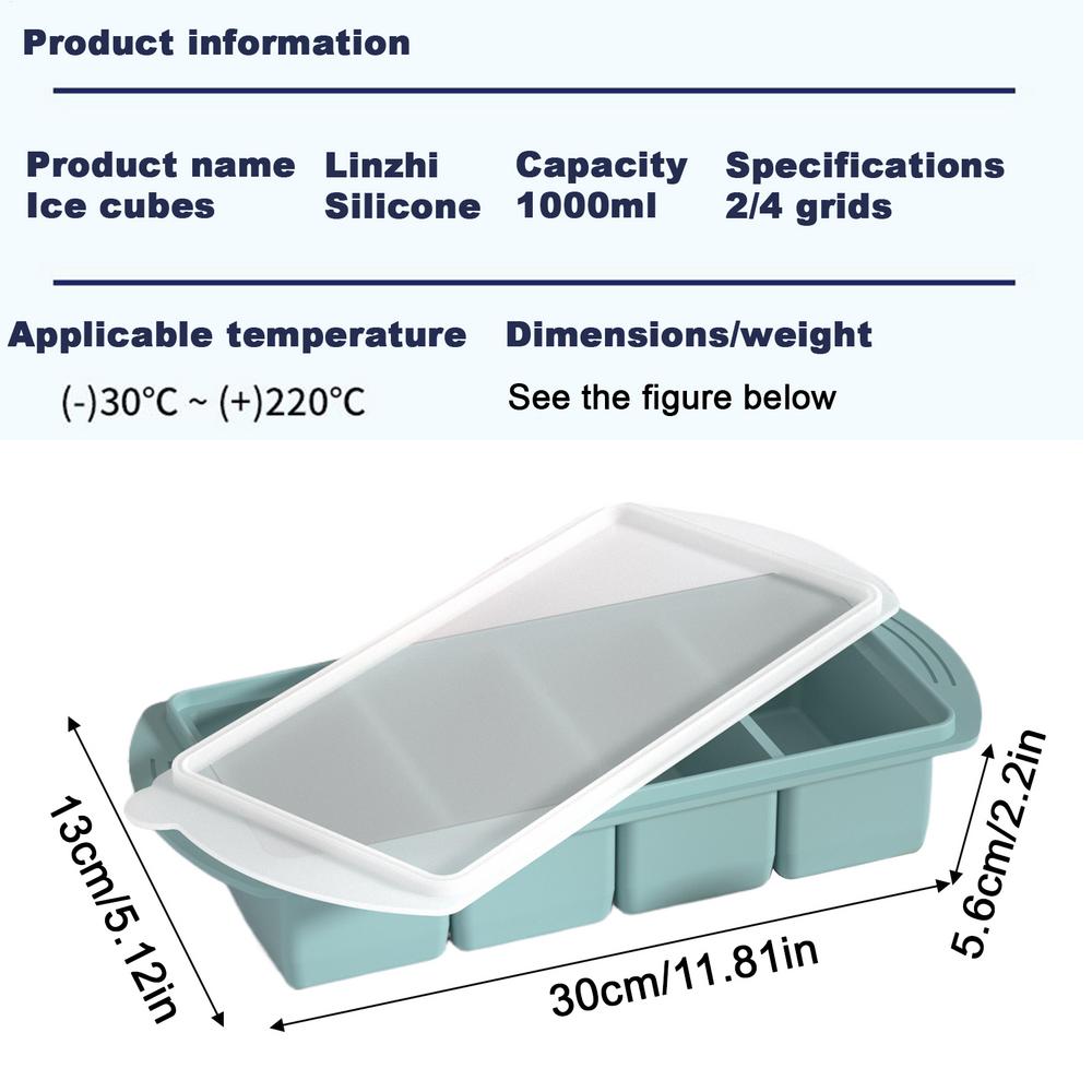 Food Freezer Molds Silicone Portion Freezing Trays 4-Cavity Kitchen Container Hot Days Tool for Wine Champagne Restaurant