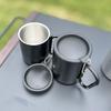 Camping Mug Insulated Mug with Carabiner Handle & Lid Portable Picnic Water Mug