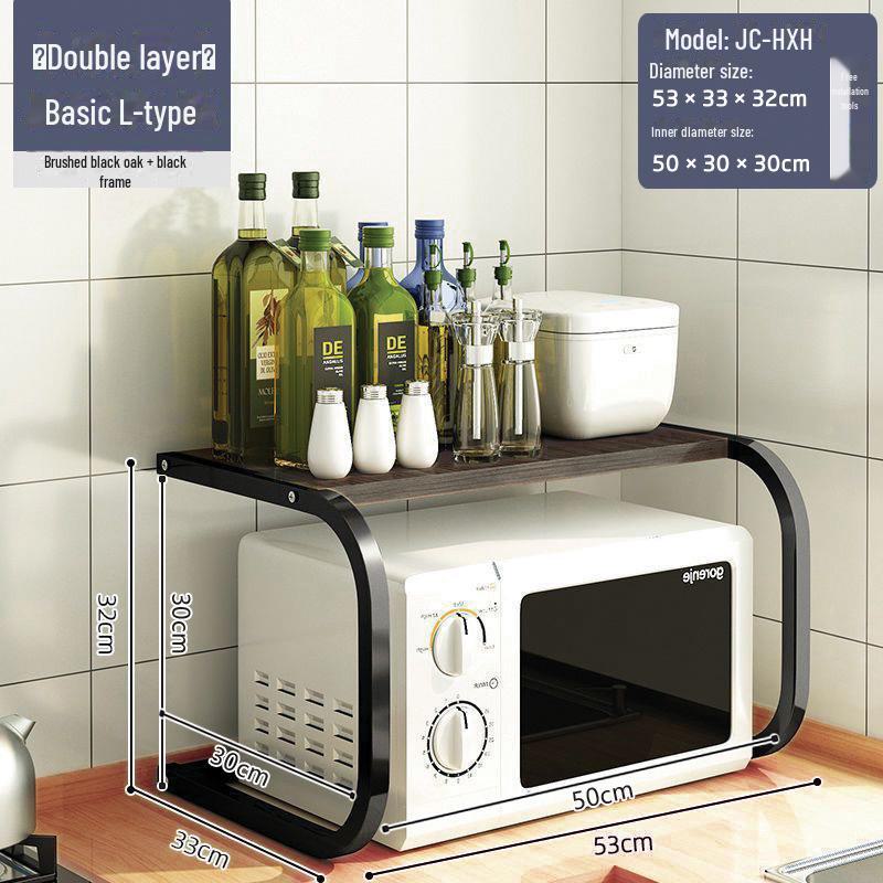 Three-Layer Kitchen Microwave and Spice Storage Rack