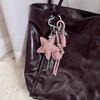 Handmade Star Key Ornament Alloy and PU Bowknot Key Holder Rope Key Accessories Suitable for Party or Room Decorating