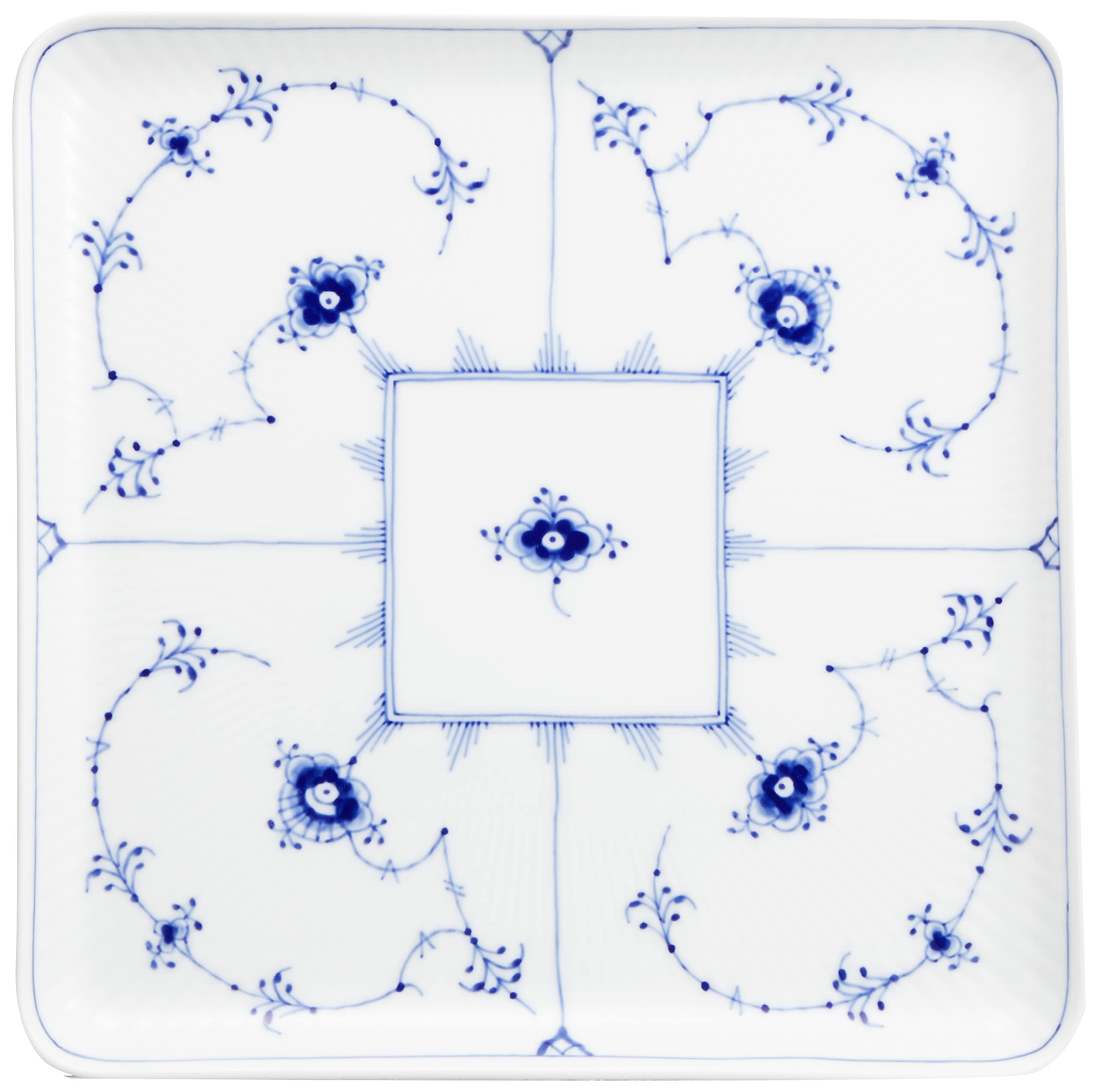 

[Официально импортировано] Royal Copenhagen Blue Fluted Plain Квадратное блюдо, 20 см, Свадебный подарок, Номер продукта 1017204