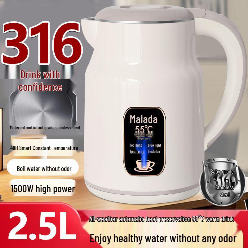 Wanlida Large Capacity Stainless Steel Electric Kettle with Auto Shut-Off 