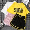 2022 Korean Summer Women's Casual Two-Piece: Loose Top & Shorts Sportswear Suit