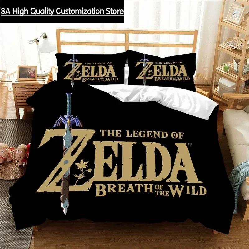 Z-Zelda Pattern Quilt Cover Pillowcase Bedding Two or Three Piece Set Multi Size Comforter Set Duvet Cover Bedding Sets