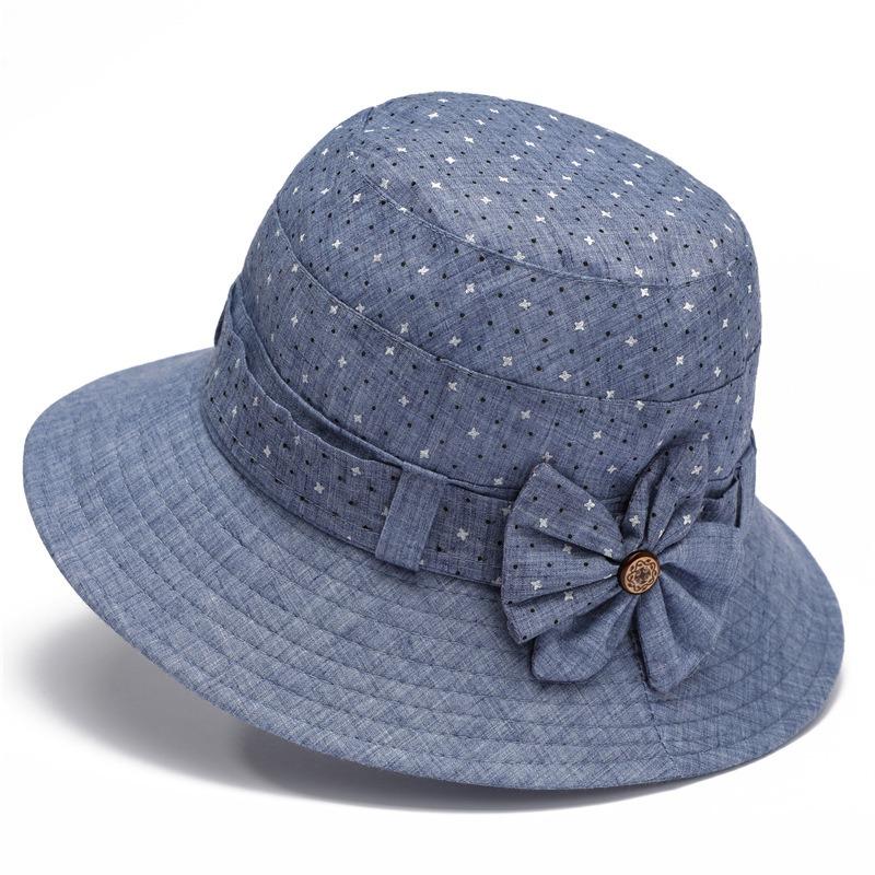 Hat female spring and autumn sun hat grandma basin hat thin sunscreen bucket hat cloth hat