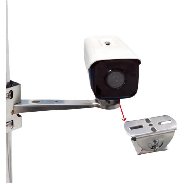 Universal Wall Pole Joint Mount Adaptor, Universal CCTV Camera Mount Bracket Adjustable Extension Adapter for CCTV Surveillance Camera (2D Stainless