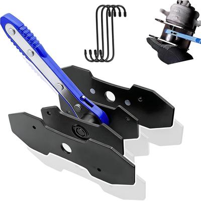 Brake Caliper Compression Tool, Brake Caliper Press 360° Swing Ratchet Switch With Additional 2 Pcs Large Steel Plate and 4 Hooks, Caliper Piston