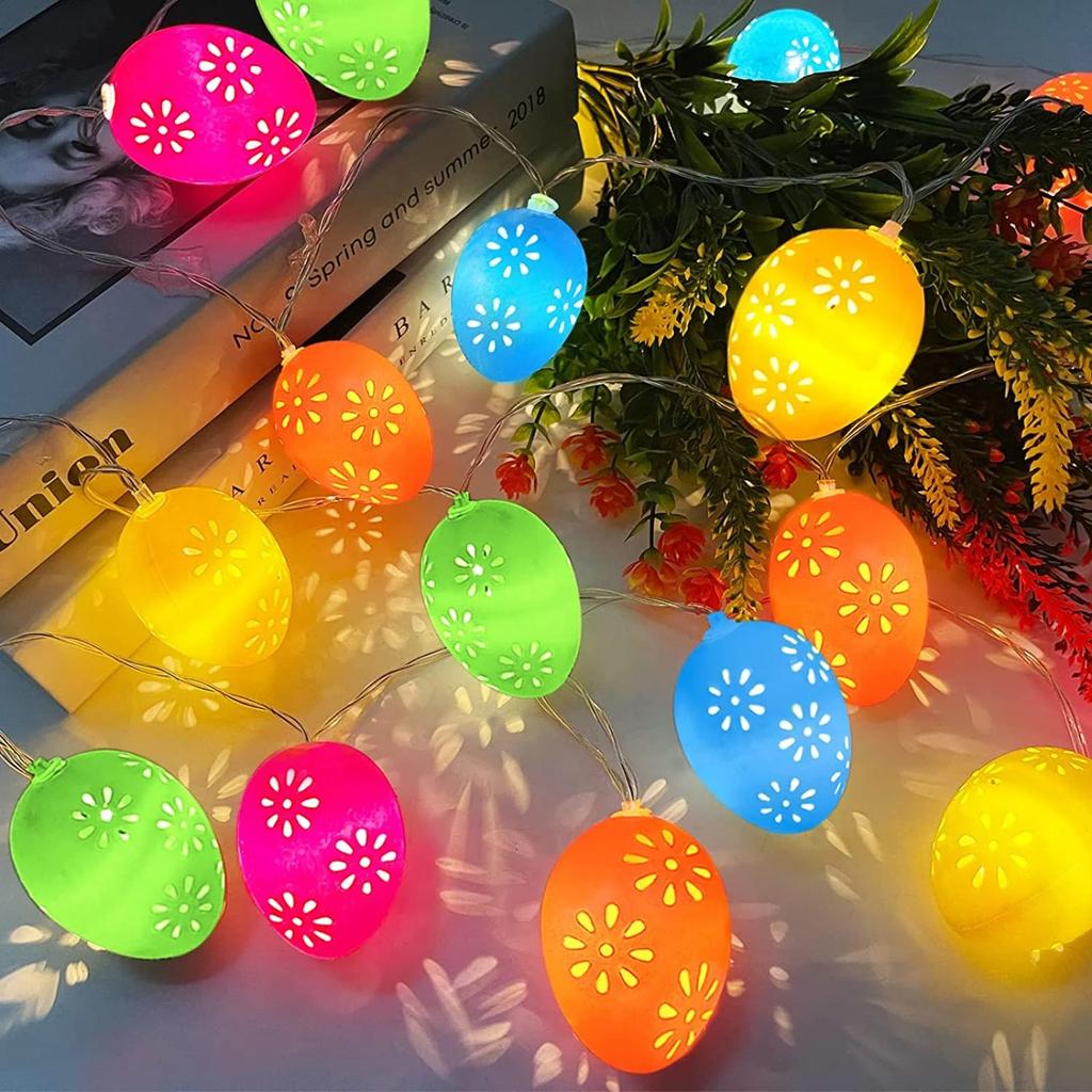 Easter Light String Led Hollow Egg Light Glowing Egg 3 Meters 20 Lights Battery Box (Long Light + Flashing)