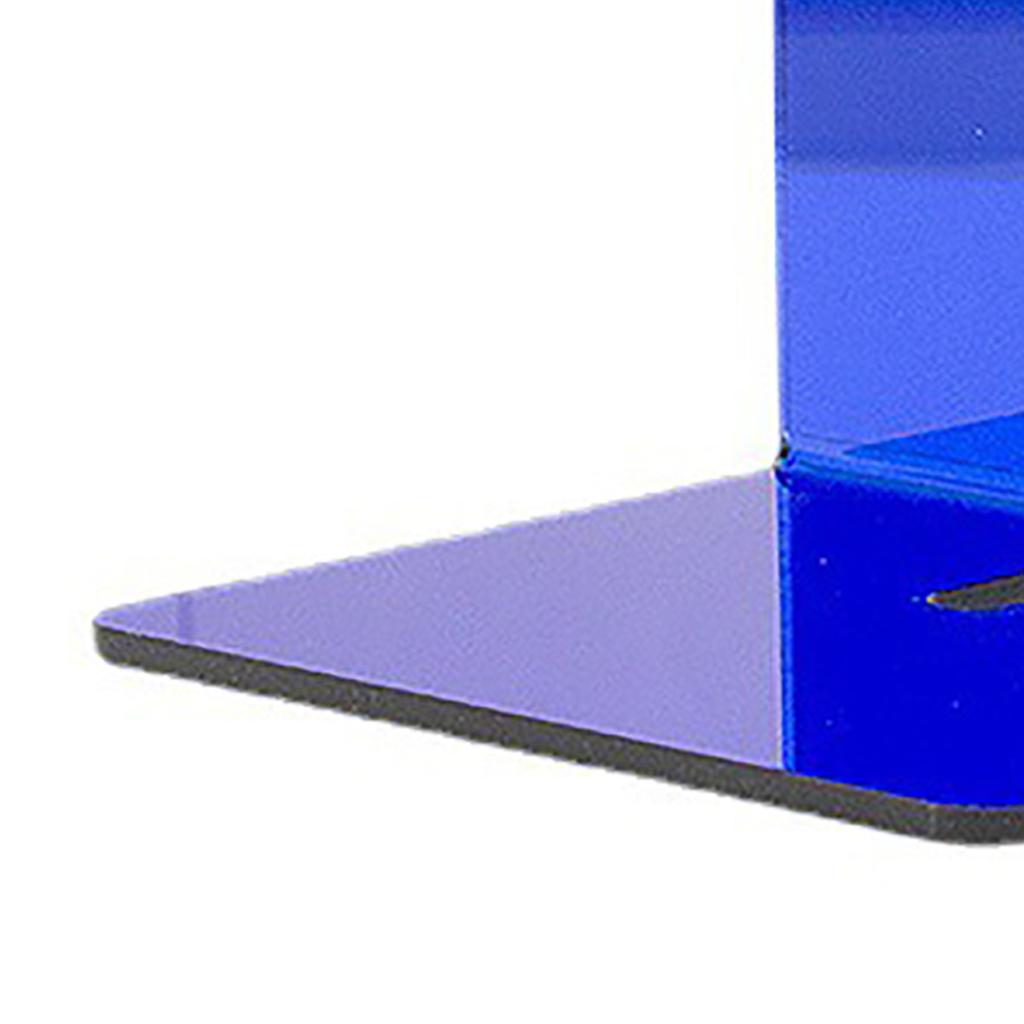 Acrylic Book End Thickened L Shape Bookend Stopper Desktop Book Organizer for Home Library Office Translucent Blue