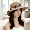 Ribbon Bow UV Protection Hat Hollow Woven Beach Sun Hat Stylish Fisherman Sun Hat  Summer Season